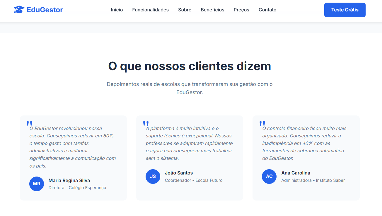 Sistema de Gestão Escolar - Gerenciamento Interno
